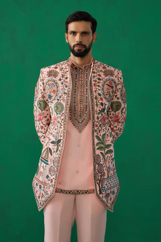 FOUNTAIN PINK JODHPURI SET