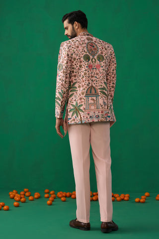 FOUNTAIN PINK JODHPURI SET