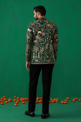 PICHWAI GREEN JODHPURI SET