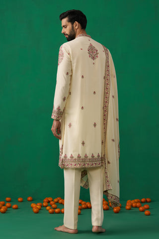MOTIF CREAM KURTA SET