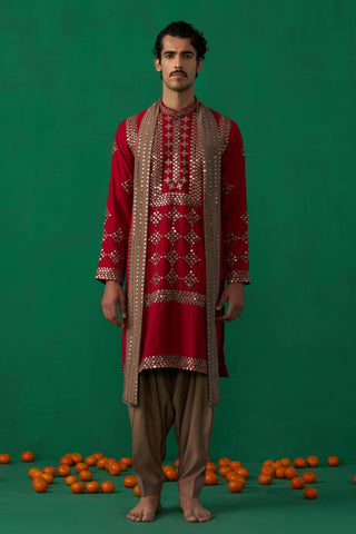 DARPAN RED KURTA SET