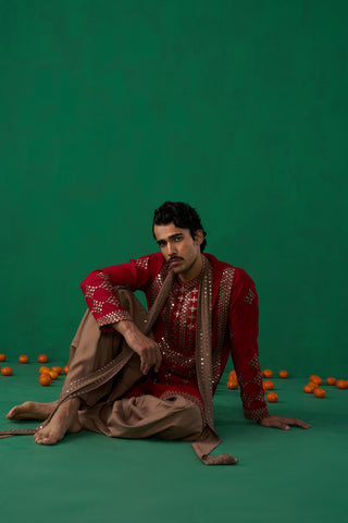 DARPAN RED KURTA SET