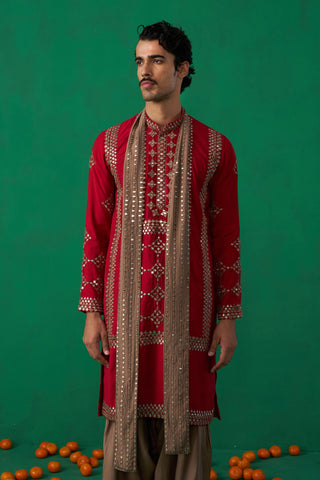 DARPAN RED KURTA SET