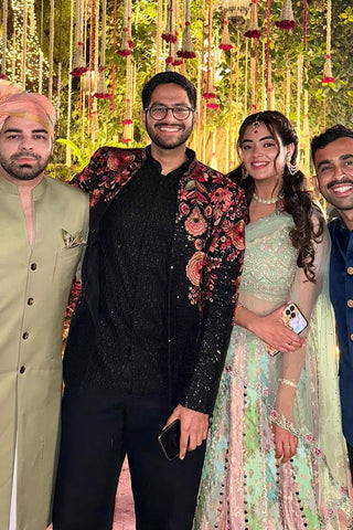 Shivesh Bhatia in Viren Black Jodhpuri Set with Shirt and Trouser