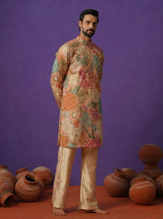 TATVA PEACH SHORT KURTA SET