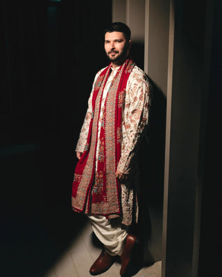 Mikhael Kantroo in Noor Ivory Kurta set
