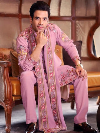 Tusshar Kapoor in Deer Garden Purple Kurta Set
