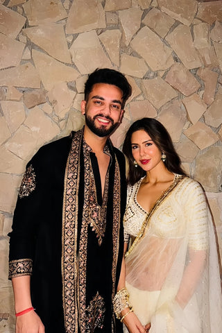 Elvish Yadav in Chaar Kadam Black Kurta Set with Pants and Dupatta