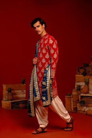 Pravar Red Kurta Set