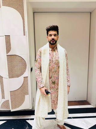 KARAN KUNDRA IN PhoolPankh Pink Kurta Set