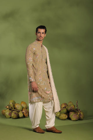 Vivek Mehandi Kurta patiyala set with dupatta