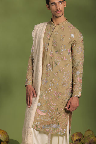 Vivek Mehandi Kurta patiyala set with dupatta