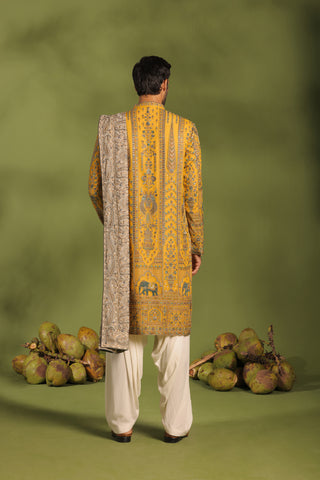 Mantrin Haldi Kurta patiyala set with dupatta