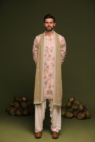 Kubera ivory Kurta set with patiyala and dupatta