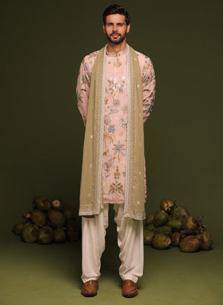 Kubera ivory Kurta set with patiyala and dupatta