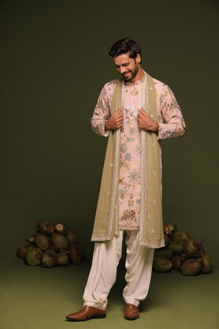 Rajvardhan pink Kurta patiyala set with dupatta