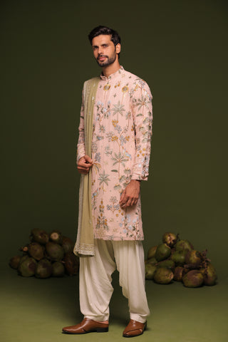 Rajvardhan pink Kurta patiyala set with dupatta