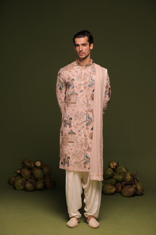 Kalyan pink Kurta patiyala set with dupatta