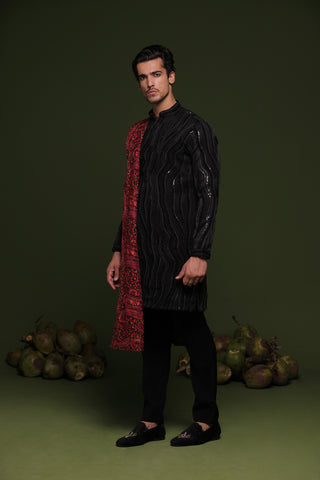 Naveen Black Kurta set with trouser Dupatta