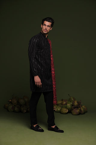 Naveen Black Kurta set with trouser Dupatta