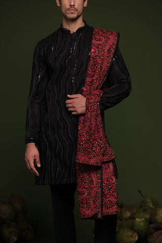 Naveen Black Kurta set with trouser Dupatta