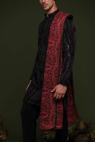 Naveen Black Kurta set with trouser Dupatta