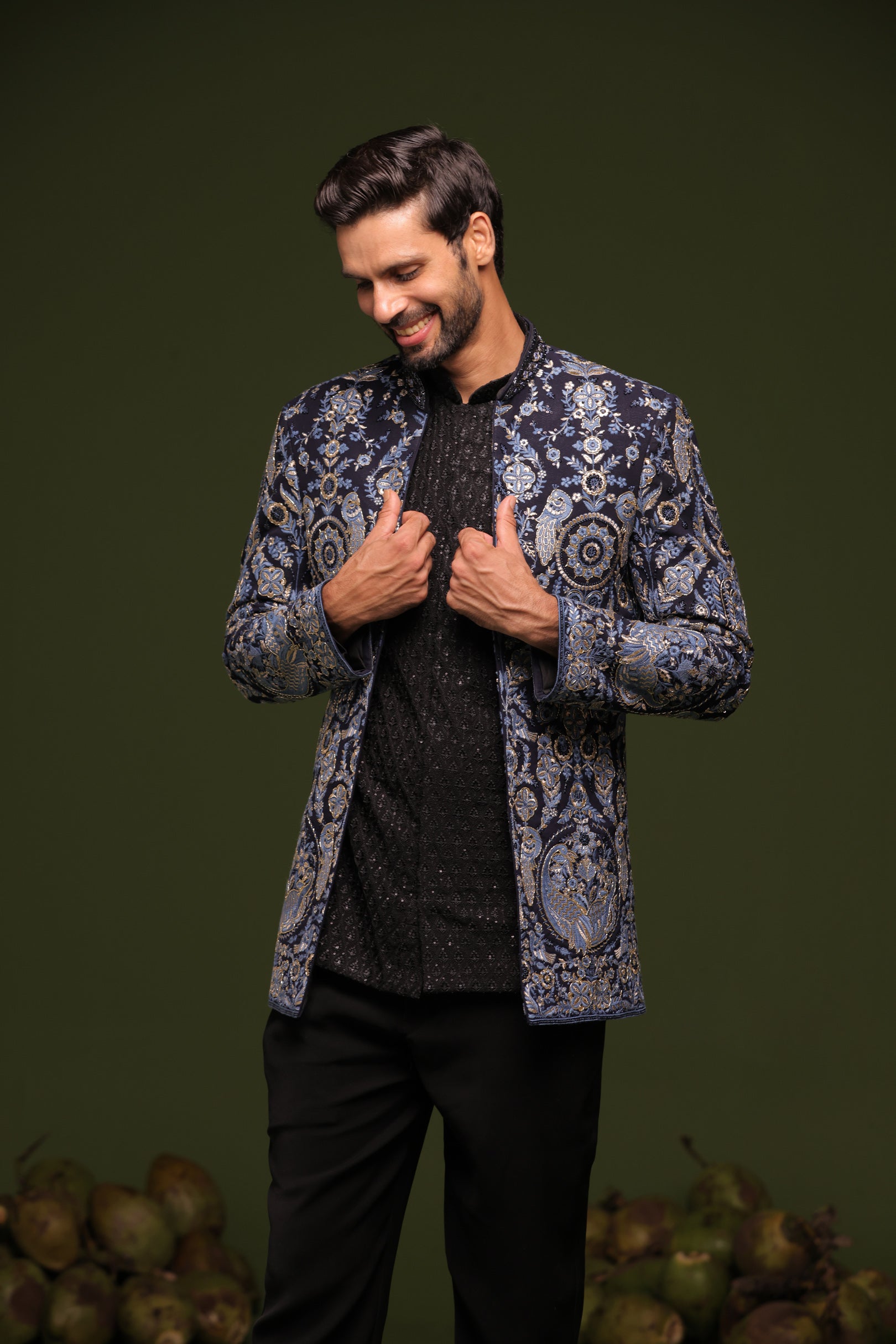 Shaurya Multi Jodhpuri Set with Embroidered Shirt Kalpraag Men