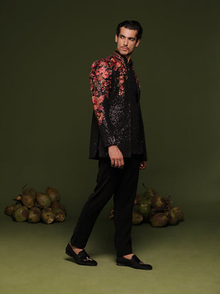 Viren black Jodhpuri set with shirt and trouser