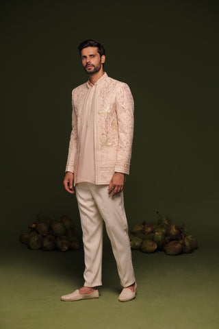 Satya Light Pink Jodhpuri set with short Kurta and trouser