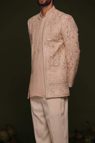 Satya Light Pink Jodhpuri set with short Kurta and trouser