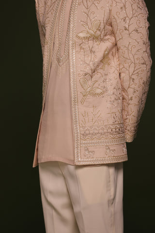 Satya Light Pink Jodhpuri set with short Kurta and trouser