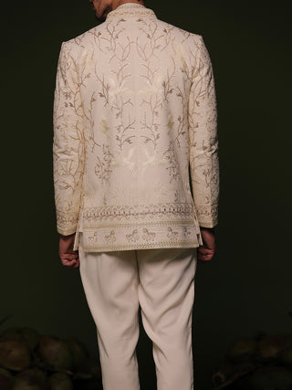 Iteesh Ivory Jodhpuri set with short Kurta and trouser