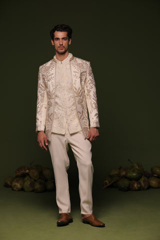 Vasanth ivory Jodhpuri set with shirt and trouser