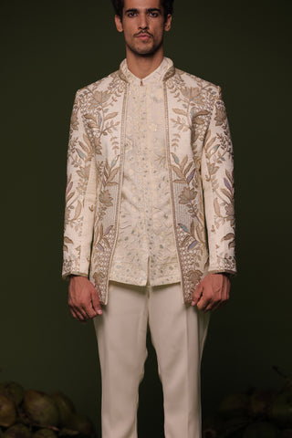 Vasanth ivory Jodhpuri set with shirt and trouser