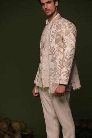 Vasanth ivory Jodhpuri set with shirt and trouser