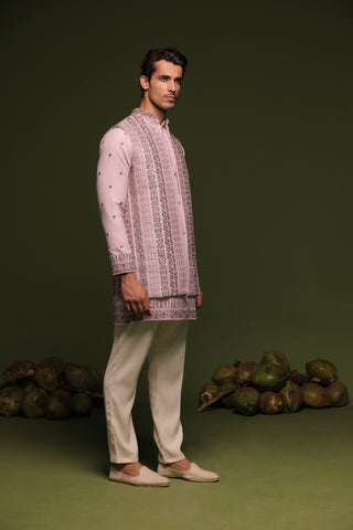 Vrishin Mauve purple Jacket kurta set with trouser