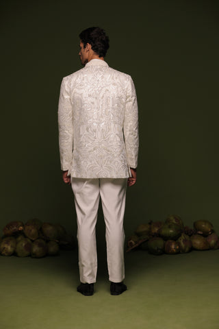 Indra off White Jodhpuri set with shirt and trouser