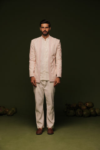 Varuna White Jodhpuri set with short shirt pant