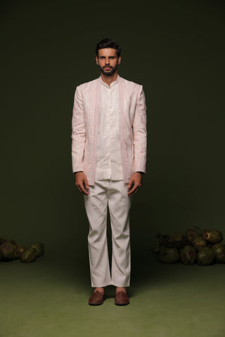 Varuna White Jodhpuri set with short shirt pant