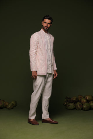 Varuna White Jodhpuri set with short shirt pant