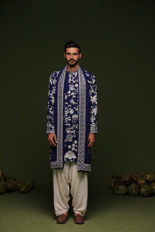 Arjun bijlani in runa Navy Kurta set with patiyala and dupatta