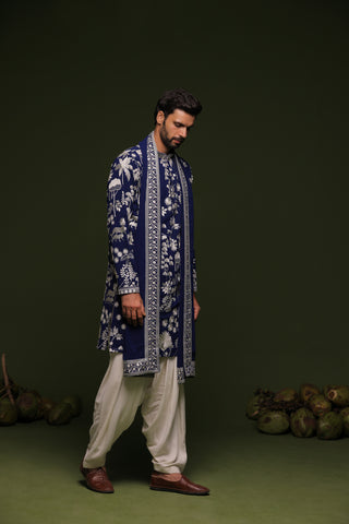 Aruna Navy Kurta set with patiyala and dupatta