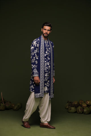 Aruna Navy Kurta set with patiyala and dupatta