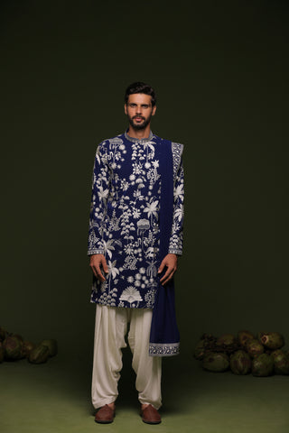 Aruna Navy Kurta set with patiyala and dupatta