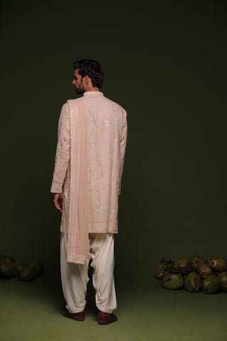 Daksha White Kurta set with patiyala and dupatta