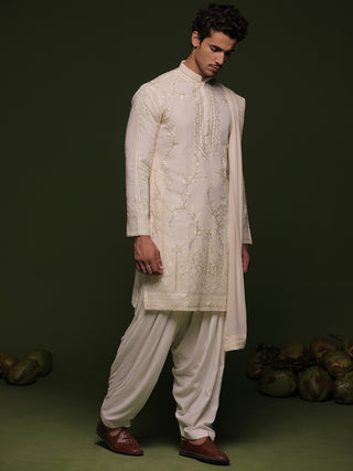 Marut ivory Kurta set with patiyala and dupatta