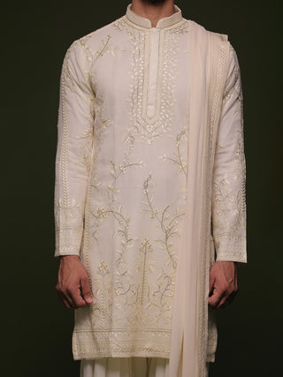 Marut ivory Kurta set with patiyala and dupatta