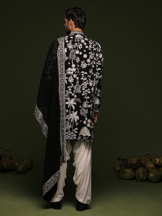 Vasu Black Kurta set with patiyala and dupatta