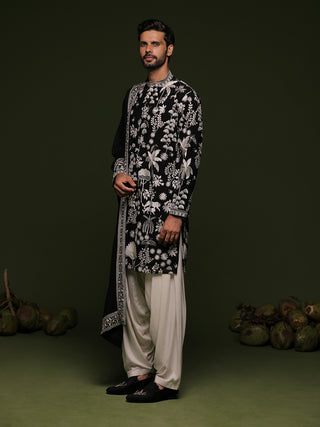 Vasu Black Kurta set with patiyala and dupatta