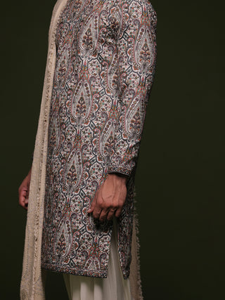 Aja offwhite Kurta set with patiyala and dupatta